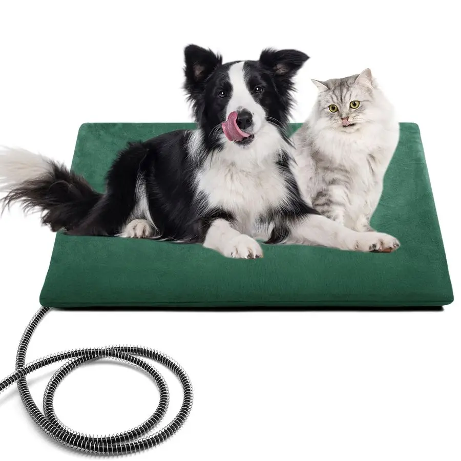 

Нагревательный коврик для домашних животных на открытом воздухе для кошек и собак, 100.4107.6F, с автоматическим контролем температуры, водонепроницаемый, огнестойкий, для кошачьих домиков, собачьих будок, навесов для автомобилей