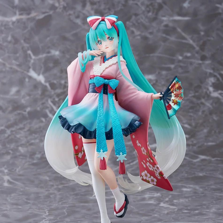 Hatsune miku desktop bonito figura de ação 25cm nova série tokyo quimono anime estatueta kawaii menina modelo brinquedo presente