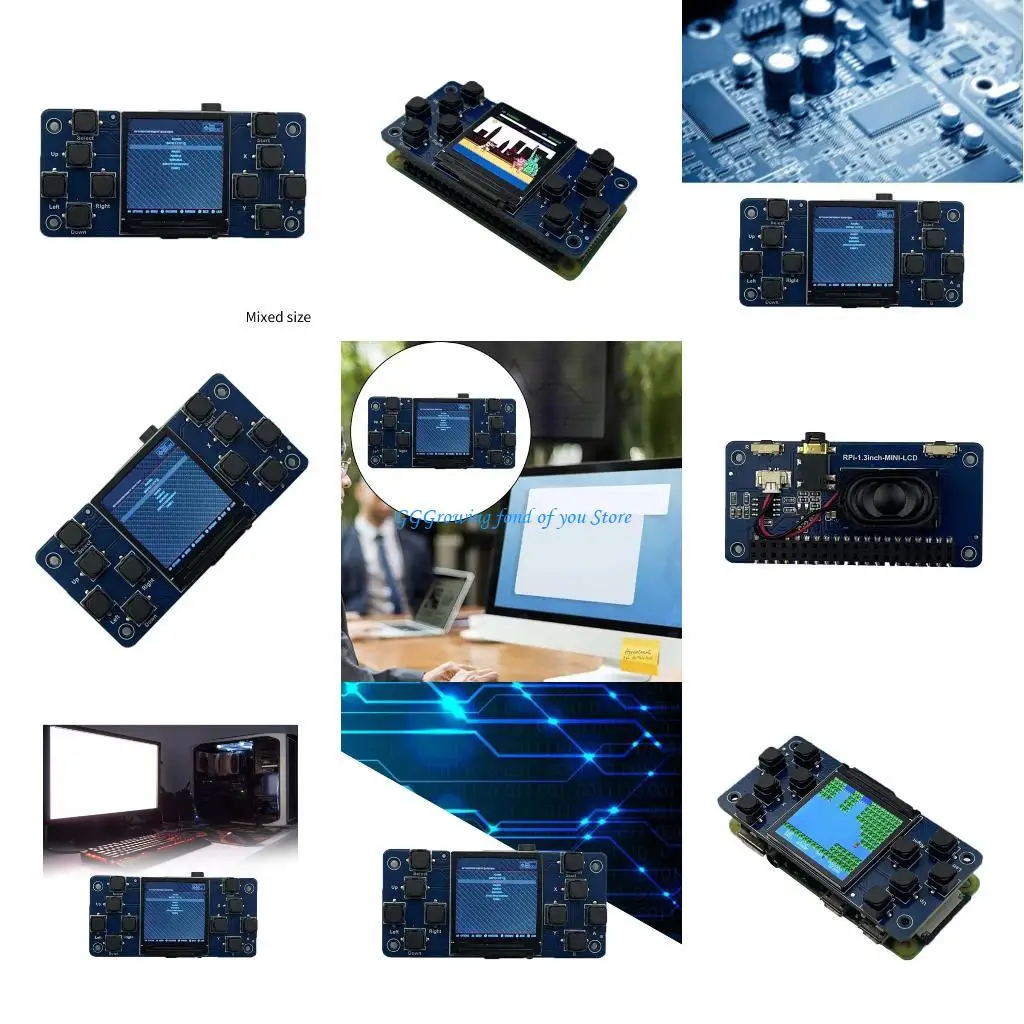 

H9EB 1 Set 1.3" LCD Display Screen Suitable for RPi 5 1.3inch LCD Monitor with Game Buttons And Buzzer