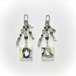 Matching tgswiiwagaa Keychains/ Phone Charms, Y2K Dainty Aesthetic, Simple Green Handmade Beaded Accessory, Gifts for Her