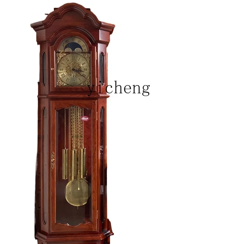 ZF Rosewood the Grandfather Clock Household Living Room Villa European-Style Clock Retro Vertical Large Pendulum Clock