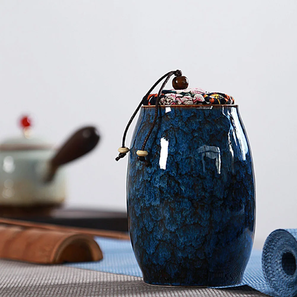

Tea Decorative Pot Ceramic Tin Loose Leaf Jar Candy Ointment Container Storage Canister Ceramics Airtight