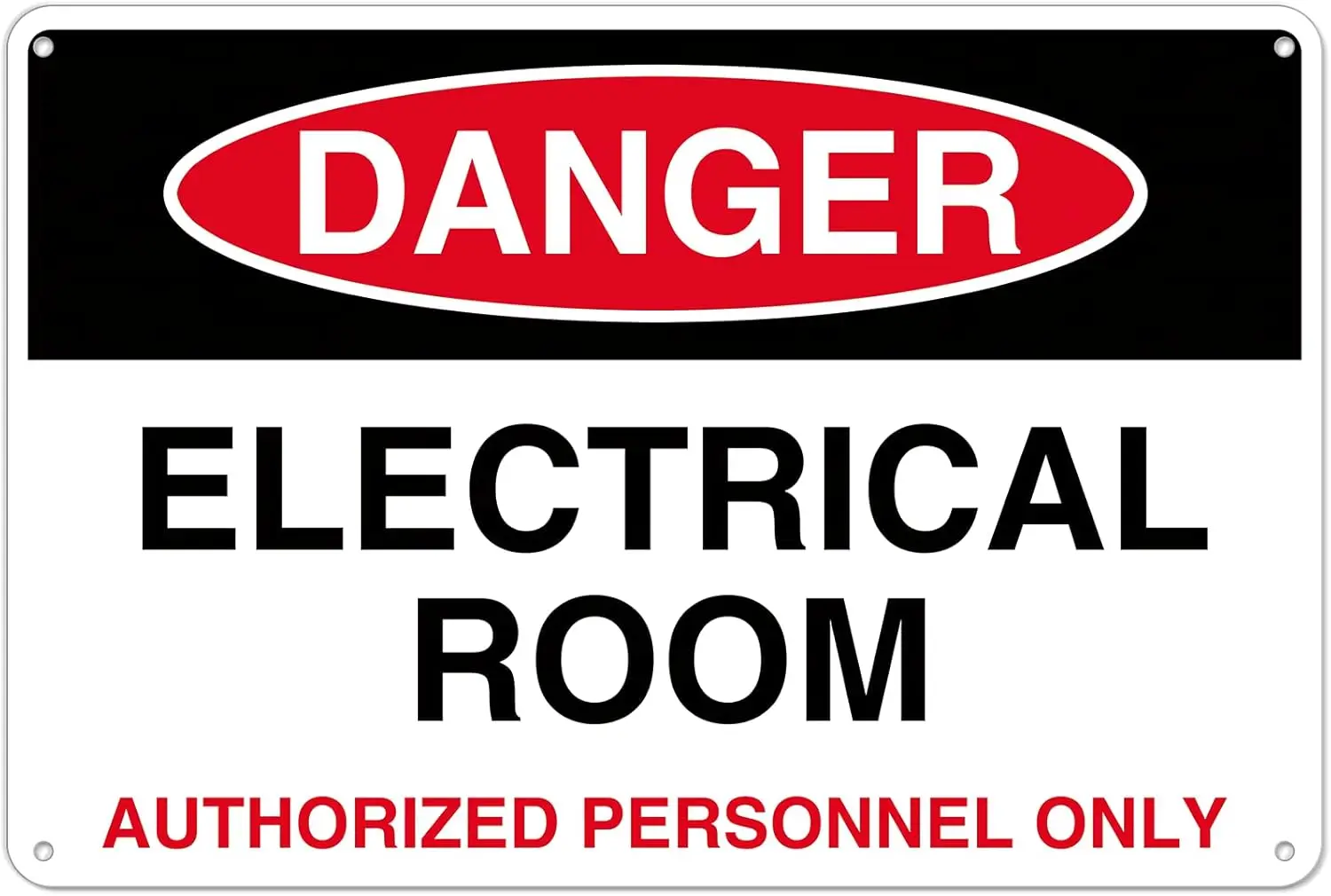 Electrical Room Sign, es - Aluminum Electric Signage For Doors Authorized Personnel Only, Pre-Drilled Holes,Weather Resistant，hi