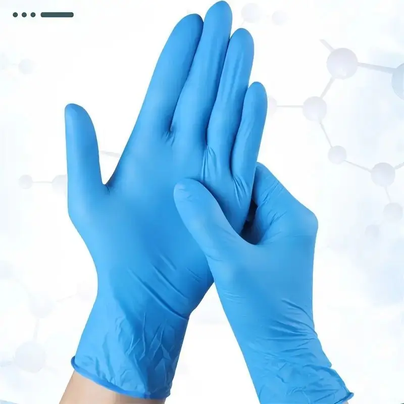 20pcs Disposable Blue Nitrile Gloves For Kitchen Disposable Latex Gloves, Oil-Proof Gloves, Multi-Functional Washing Gloves