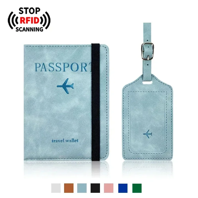 Protección de bloqueo Rfid, funda para pasaporte de viaje, soporte de crédito, funda de cuero PU para negocios, accesorios protectores para billetes para hombres y mujeres