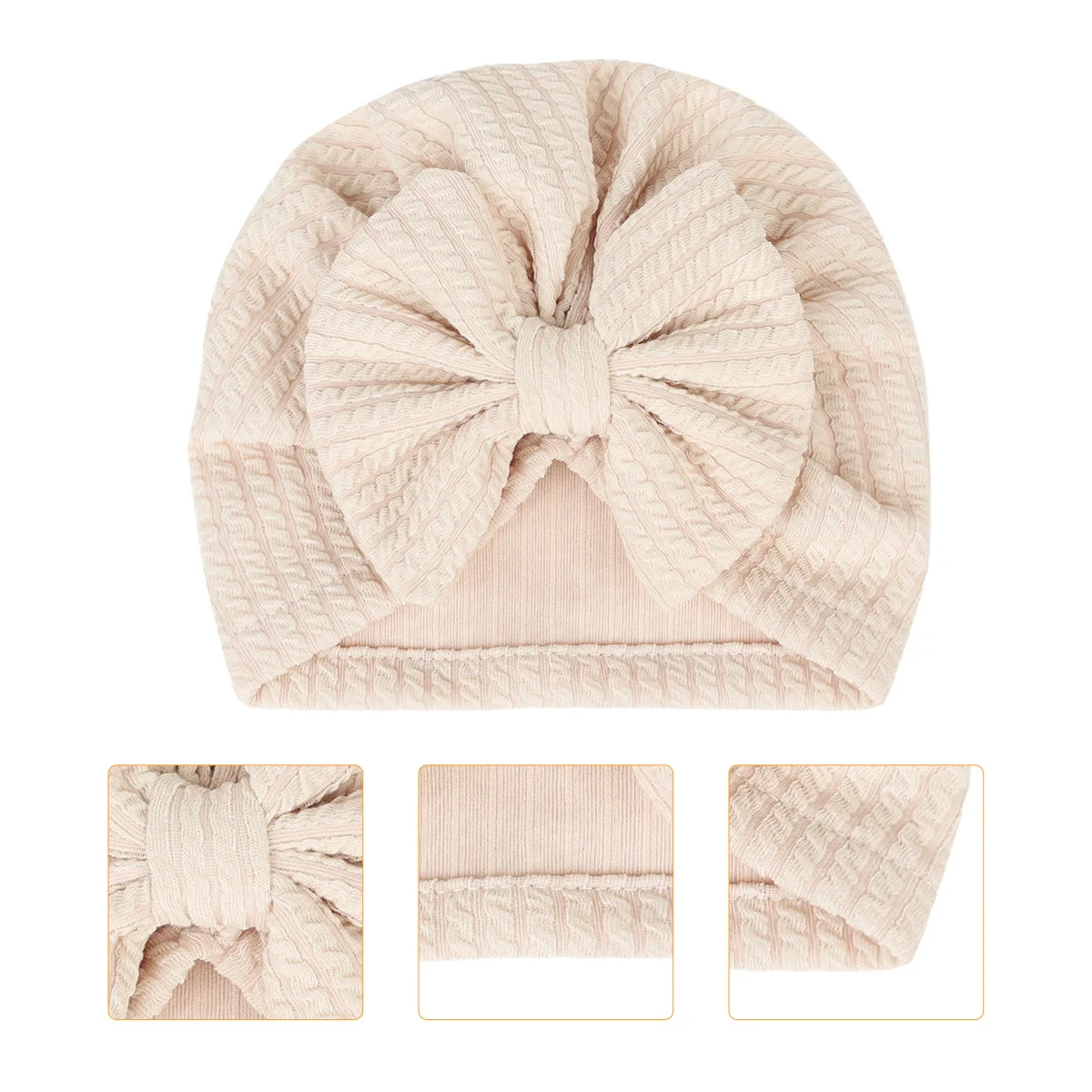

Baby Warm Hat Children Bowknot Design Elastic Soft Cloth Kids Winter Warm Cap Headwear Children Winter Headwear