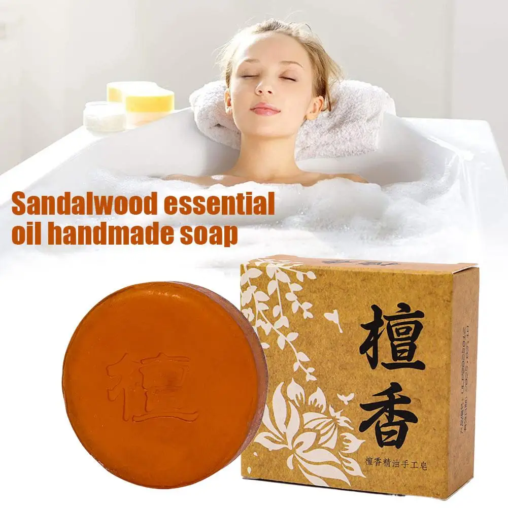 

Handmade whitening soap skin care deep cleansing moisturizing brightens soap skin soap mild sandalwood essential cleansing H7J2