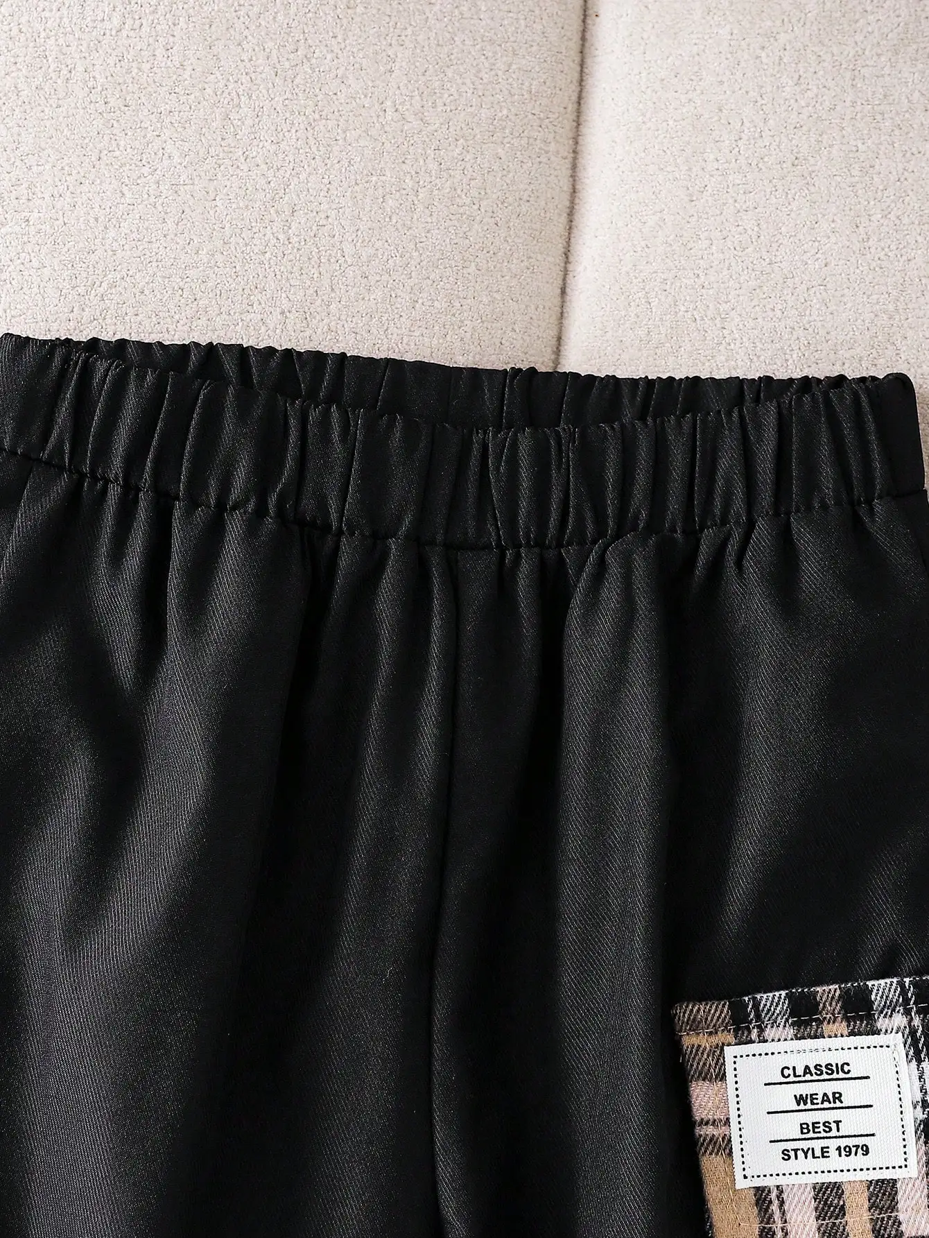 هوديي مطابقة اللون سحاب أكمام طويلة نصف سترة أعلى مرونة الخصر مشد القدم جيب السراويل وسيم الصبي الطفل بدلة سوداء