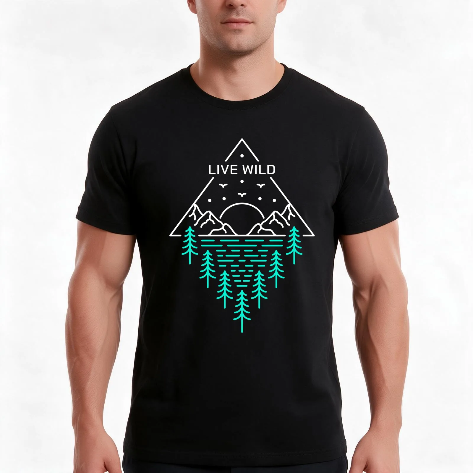Live Wild 1 T-Shirt Summer Casual Cotton Tee Oversized Streetwear Tops Vintage Graphic Print Loose Fit Short Sleeve