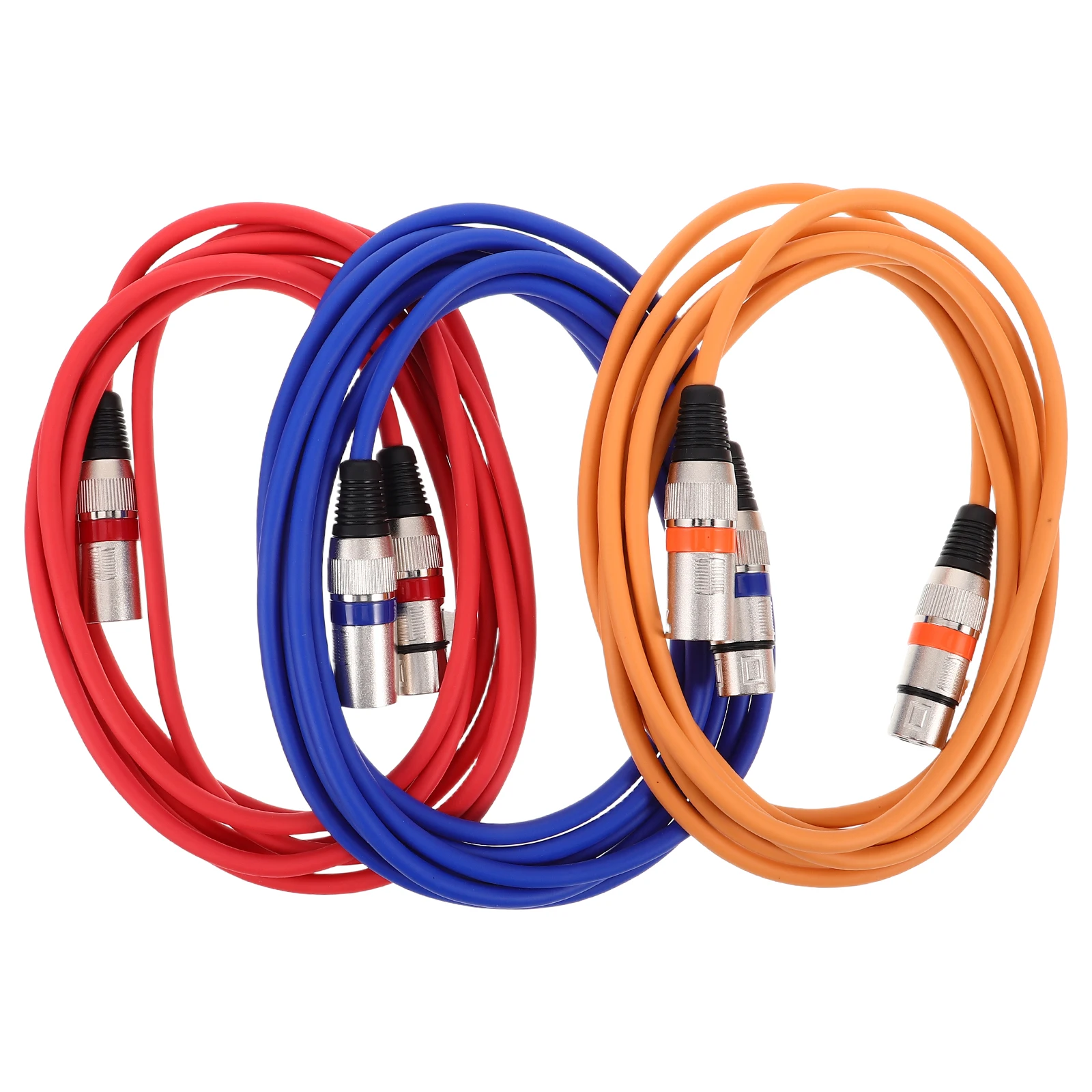

3pcs Xlr Male To Female Microphone Cable Replacement Balanced Audio Cord For Mixer Guitar Patch Extension Adapter Supply