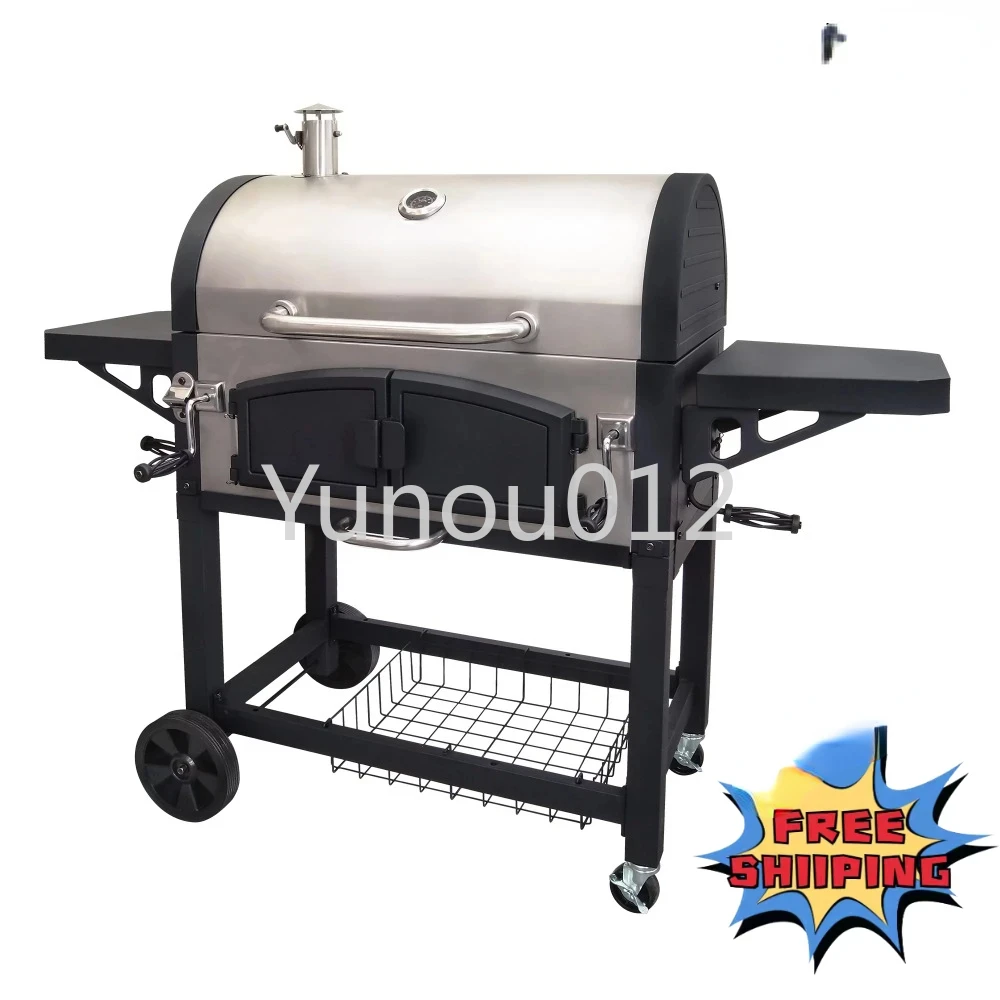 DGN576SNC-D Dual Chamber Stainless Steel Charcoal BBQ Grill