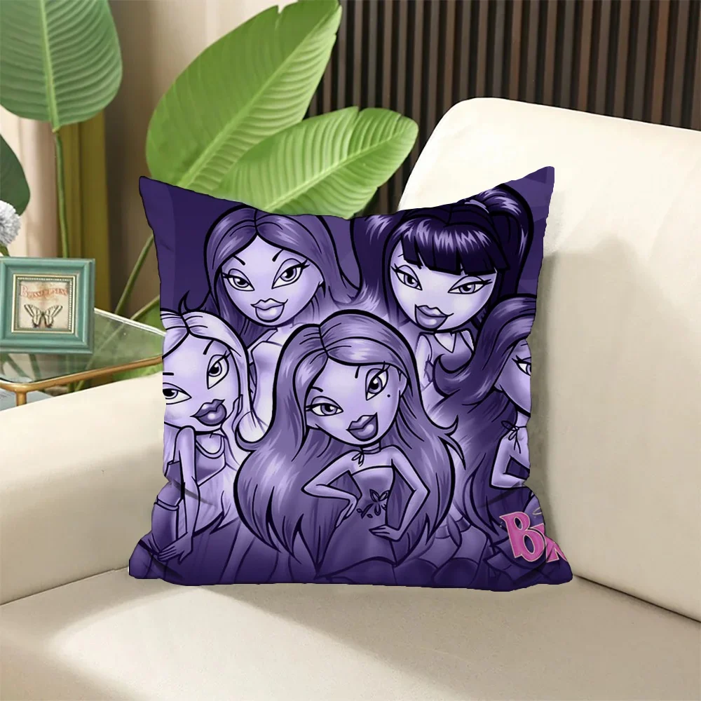 Cojines decorativos Bratz, funda de almohada para sofá, regalos personalizados, fundas de cojín para el hogar y decoración