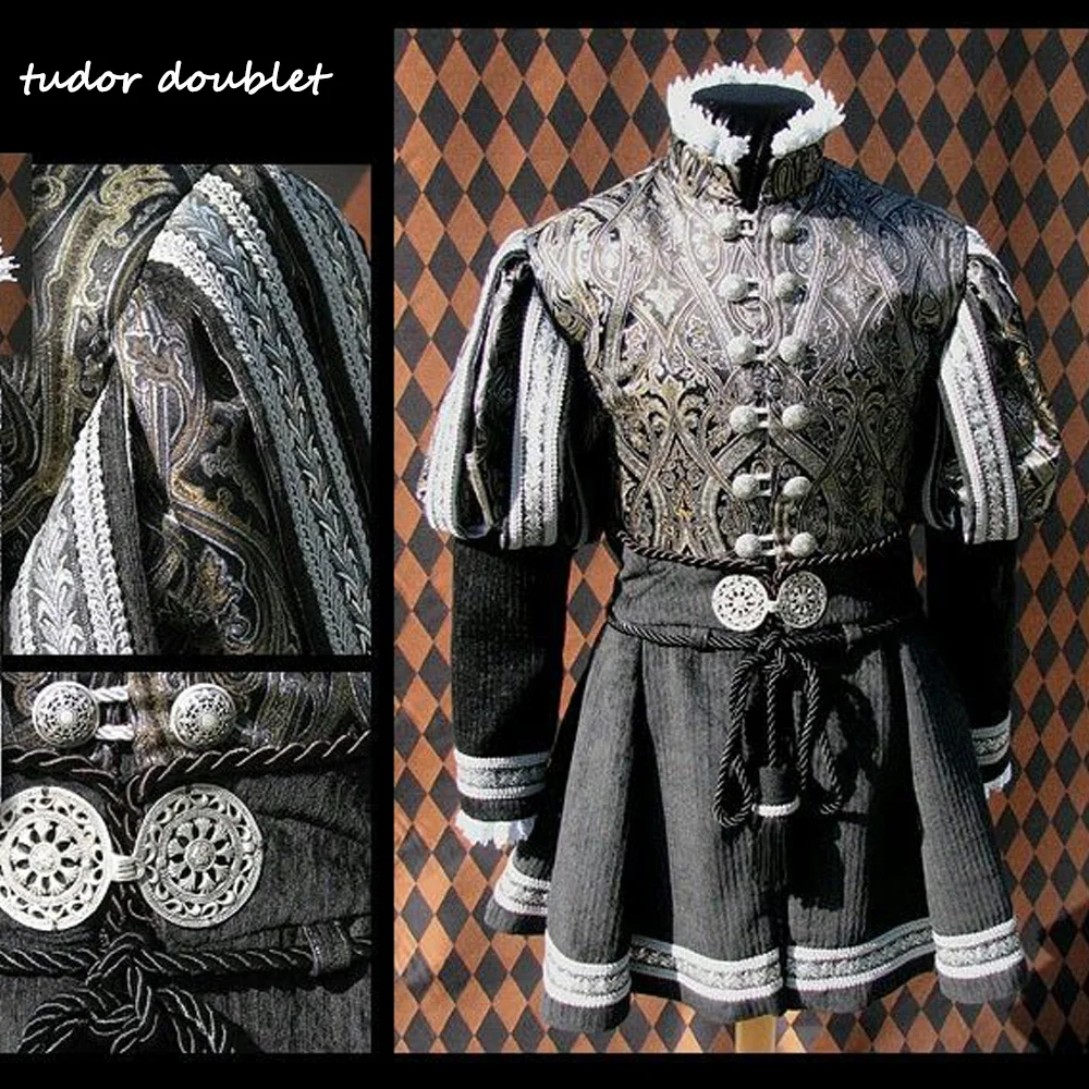 

Дублет-куртка в стиле Ренессанс Тюдор, элизабетанский костюм, средневековый наряд рыцаря, дворянина, принца, короля Генриха, костюм-роба