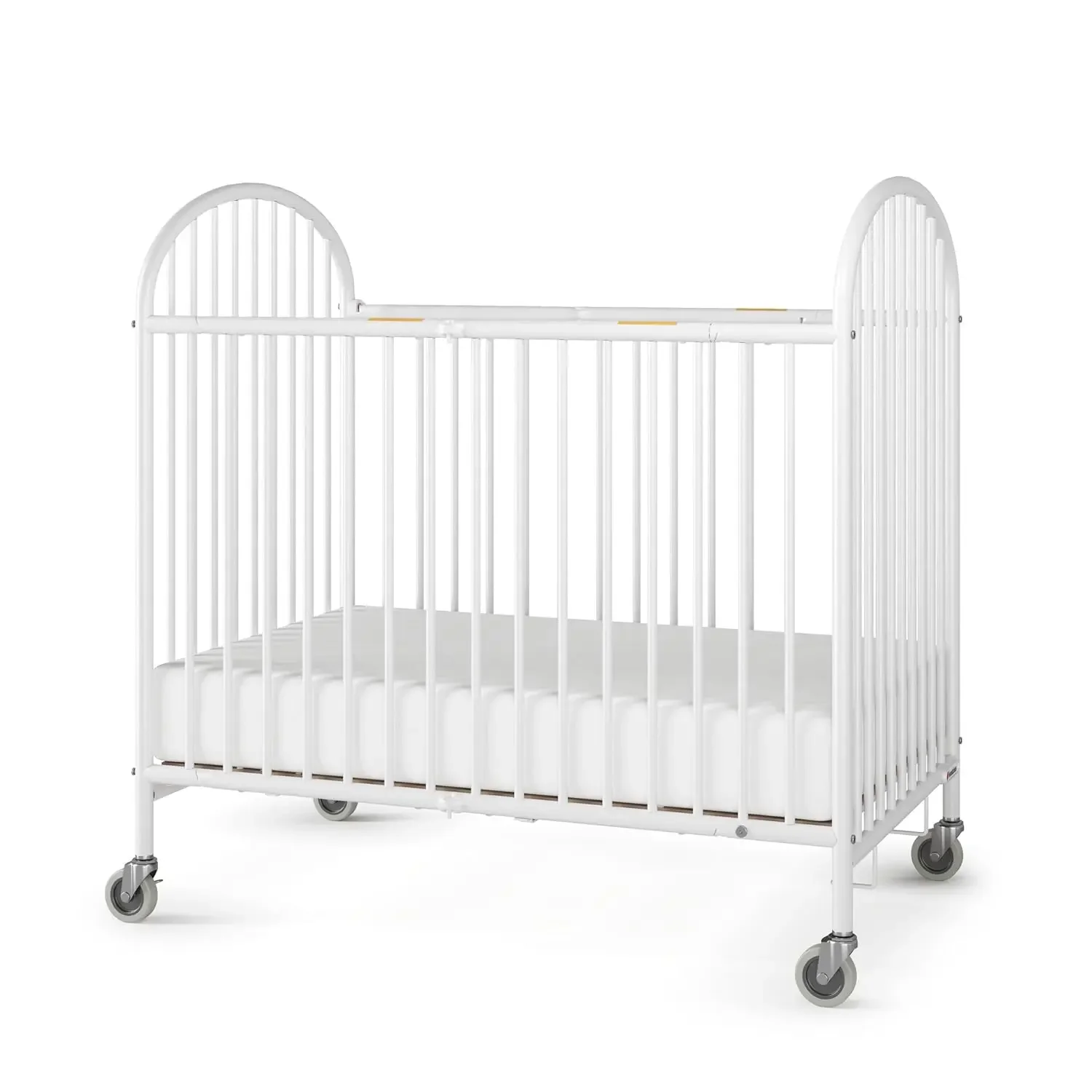 

Foundations Pinnacle Steel Folding Crib, Portable Baby Crib with 4" InfaPure Foam Mattress and Oversized Commercial Grade Caster