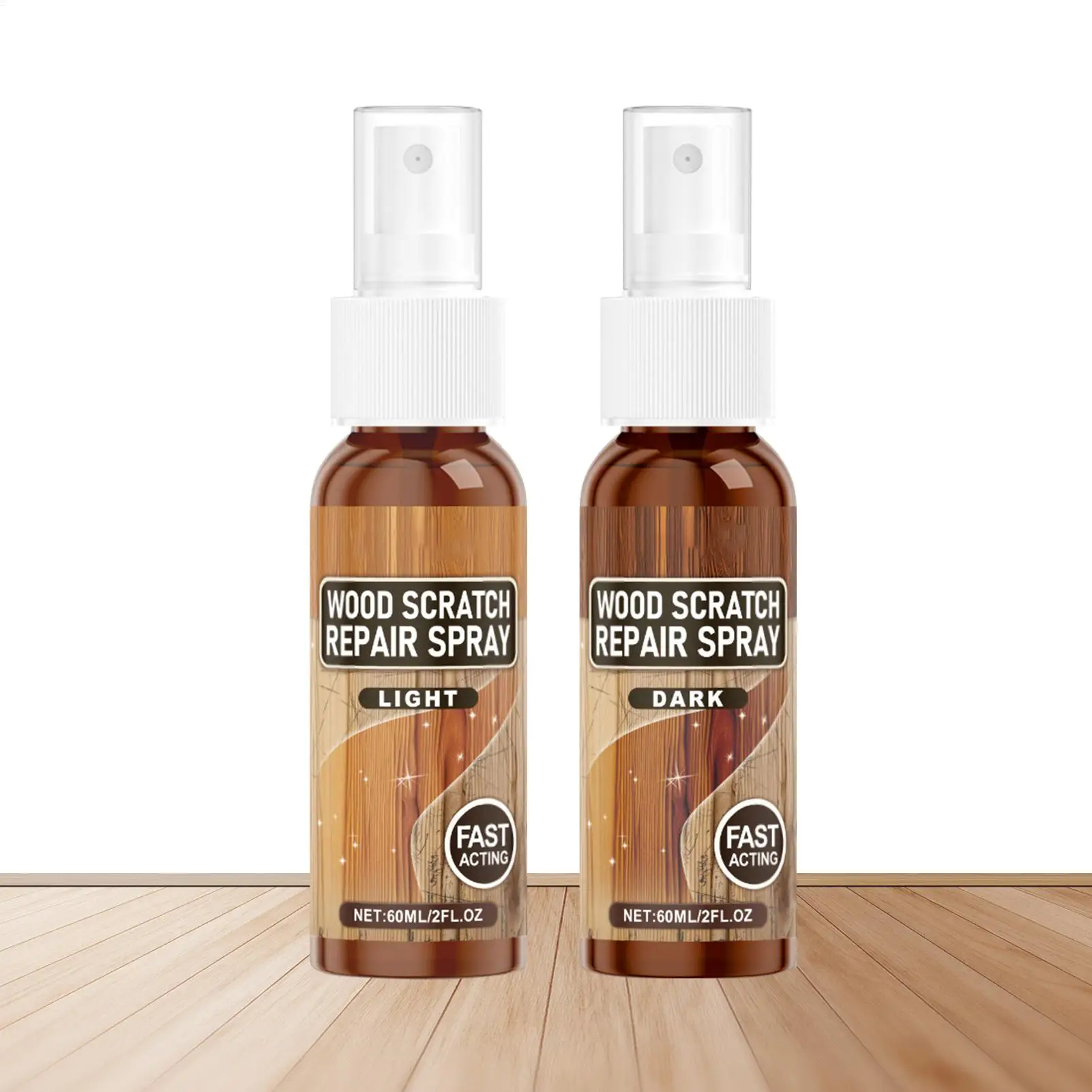 Wood Scratch Repair Spray 2pcs Floor Polishes For Hardwood Furniture Cabinet Table Shelf Easy To Use Restorer For Home Office