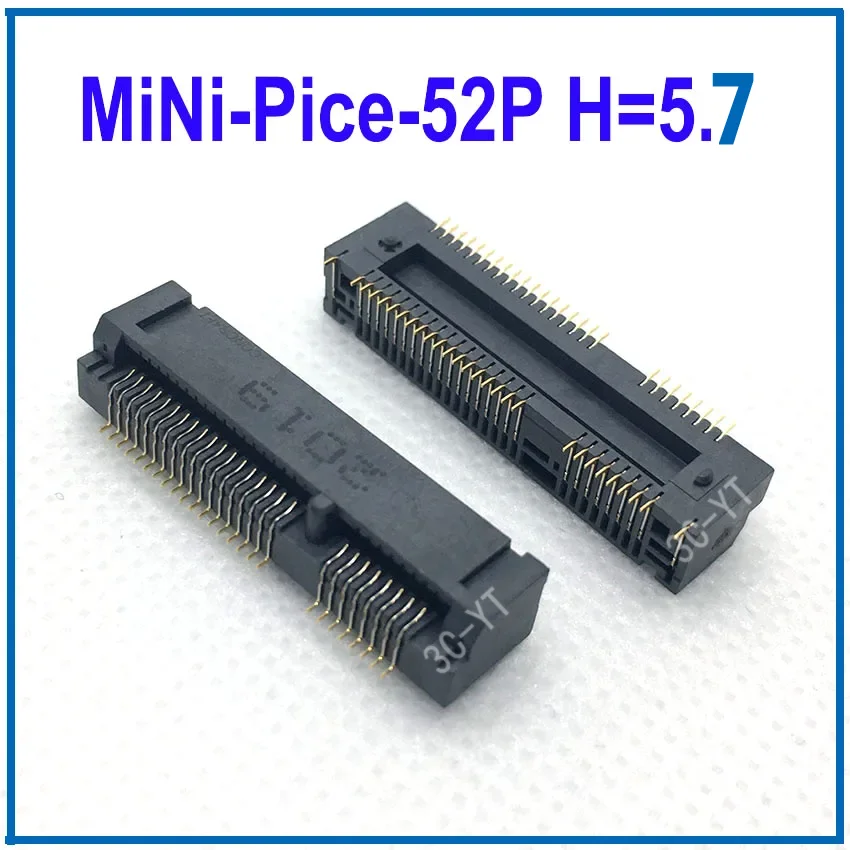 1-10 adet MINI PCIE Msata konektörü PCI-E soket yuvası 52P kart tutucu H4.0 H5.2 H5.6 H6.8 H9.0mm için dizüstü Mini PCIE SMT SSD