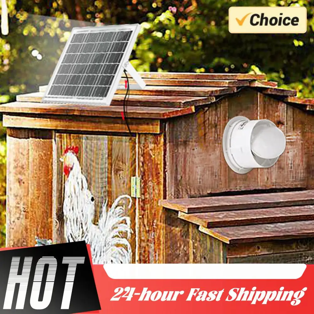 

Солнечный вентилятор-экстрактор 12В с защитой от комаров, настенный, для кухни, ванной, курятника/птичника