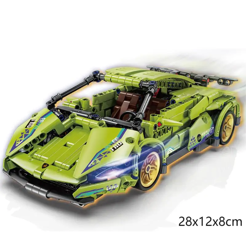 Technical Super Racing Car Model Building Blocks Automobile Pull Back DIY MOC Vehicle Bricks Children Construction Toys