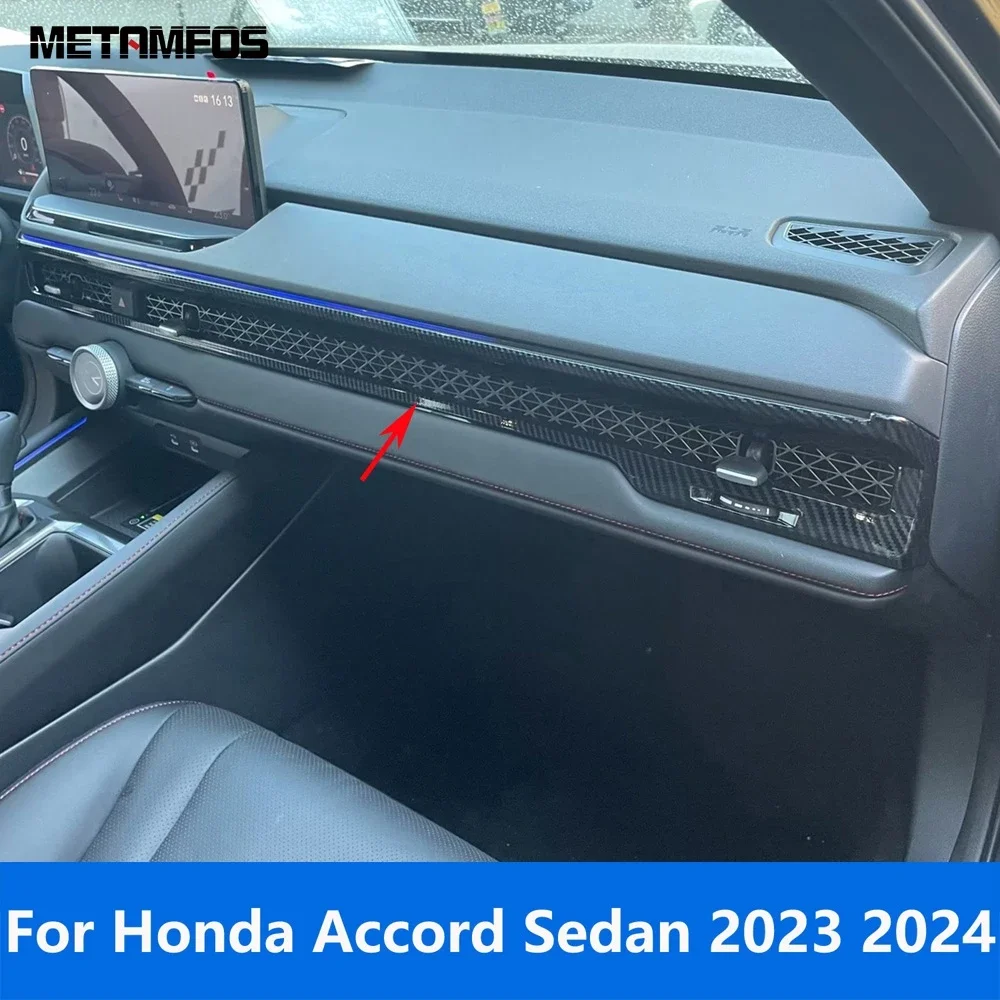 

Interior Accessories For Honda Accord Sedan 2023 2024 Carbon Fiber Center Console Dashboard Air Condition Vent Outlet Cover Trim
