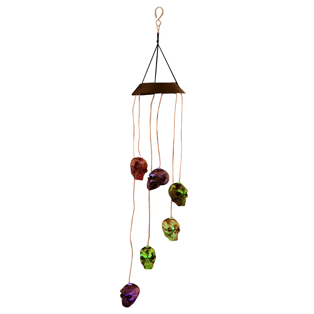 

Skull Wind Chime Light Solar Powered Outdoor Garden Decoration Waterproof Fairy Lights for Yard Bar Mall Halloween