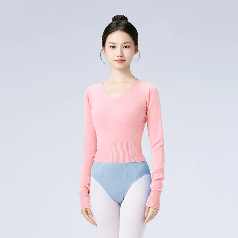 Sweter baletowy damski, bluzka do tańca z długim rękawem, dzianinowy sweter na jesień i zimę, odzież wierzchnia codzienna