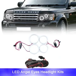 4x LED Cotton Angel Eyes Headlight Canbus For Land Rover Range Rover L322 Sport L320 Vogue HSE 2005-2009 DRL Signal Free Error