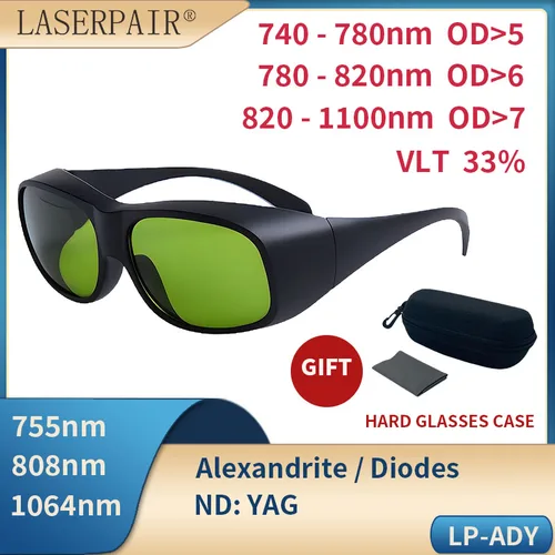 LaserPair 755/808/1064nm Gafas de seguridad para láser infrarrojo, Alejandrita, diodos, ND:YAG Protección láser según CE EN207