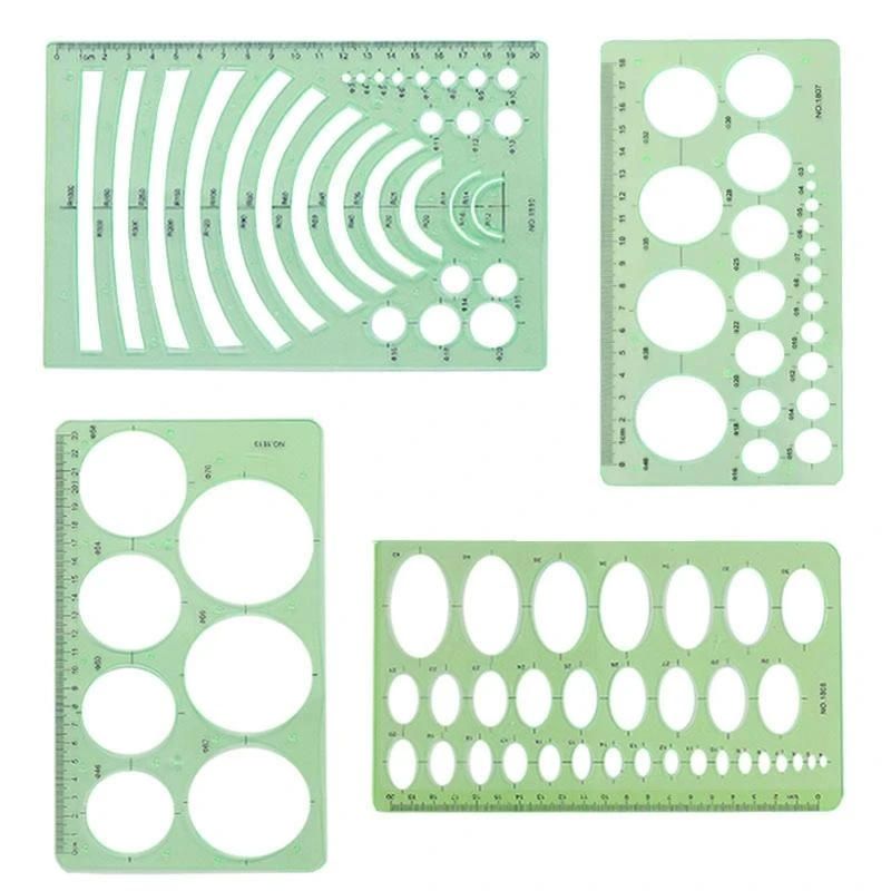  Practical Clear Geometric Ruler Plastic Measuring Templates Ruler for Boys Girls