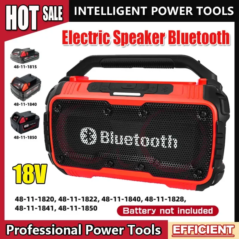 

Беспроводная Bluetooth-колонка для аккумулятора Milwaukee 18V с держателем для телефона, для стройплощадки, дома, вечеринок, улицы
