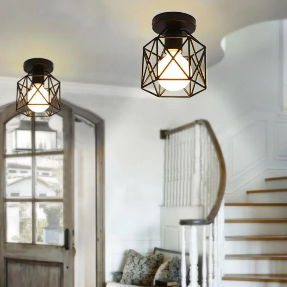 Creative Iron Ceiling Light Industrial Ceiling Light Fixture Aisle Corridor Lamp Light (With Light Blub)