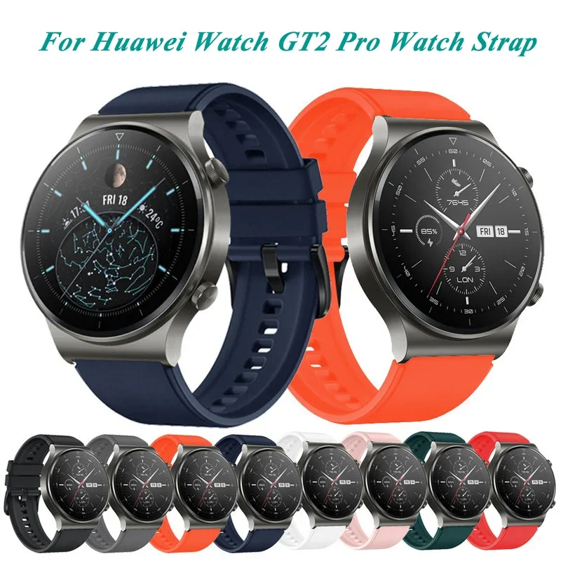 22mm Universal Strap for Huawei Watch GT 2Pro Sport Silicone Replaceable Strap Bracelet Watchbands for Huawei GT4 GT3 Pro 46mm