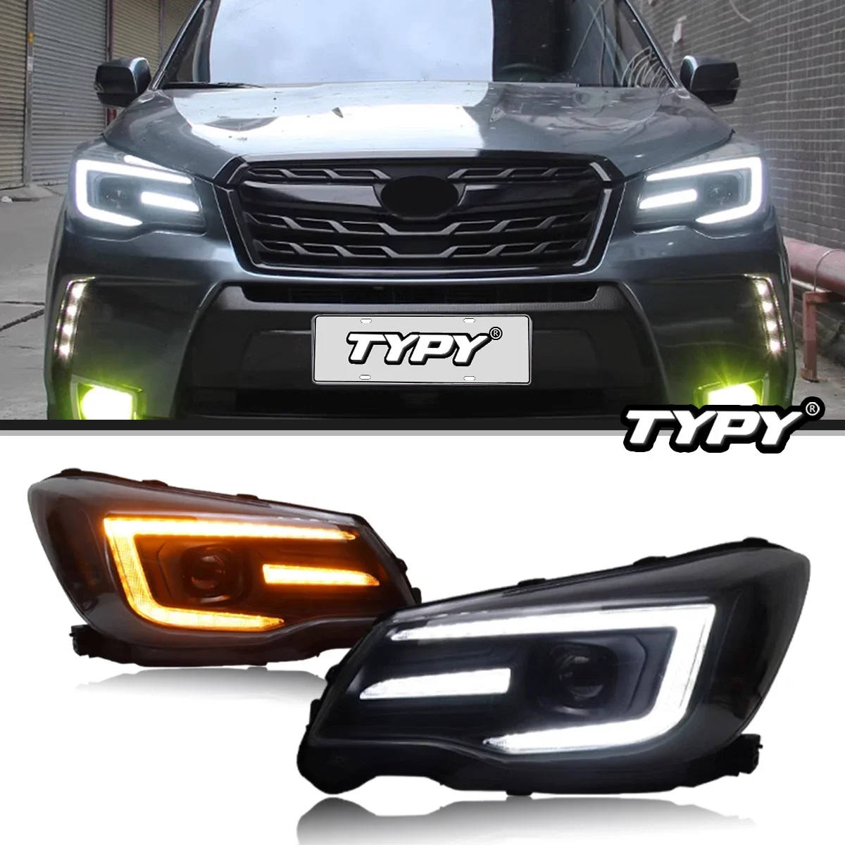 

TYPY автомобильные фары для Subaru Forester 2013-2018 светодиодные автомобильные лампы дневные ходовые огни динамические указатели поворота автомобильные аксессуары