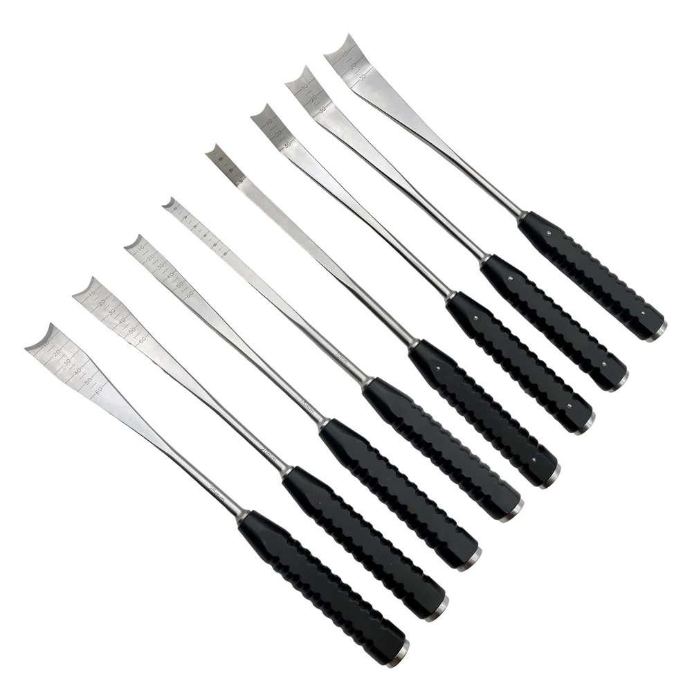 

QSWTITAN Osteotome crescent Bone Chisels Veterinary Orthopedics Instruments Straight Curved