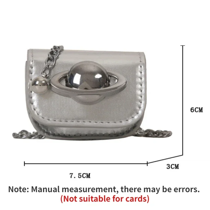 Fashion Mini Chain Bag Silver Gold Black Single Shoulder Crossbody Bag for Women Portable Coin Purse Lipstick Earphone Organizer