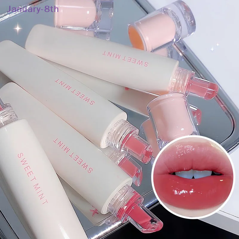 Lip Jelly Essence Hydrating Lipstick Non-stick Lip Gloss Long Lasating Lip Balm Mirror Lipstick Tender Pink Student Makeup Gift