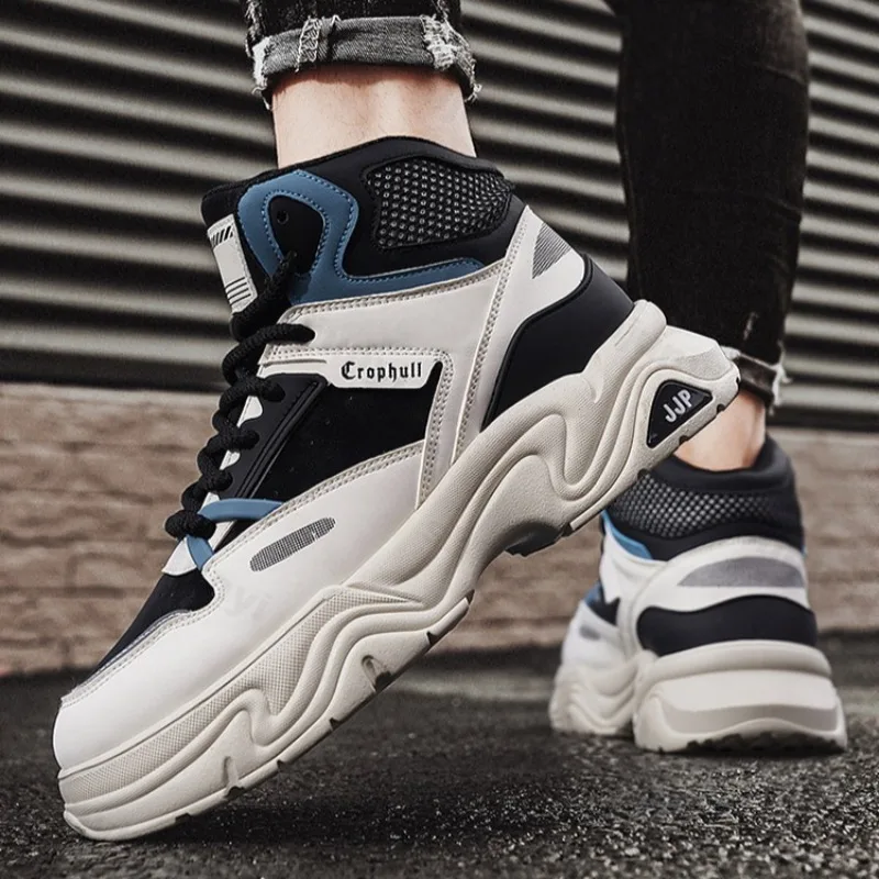 

2025 New Autumn High Top Casual Thick Soled Sports Shoes for Men Fashion Versatile Comfortable Non Slip Niche Chunky Short Boots