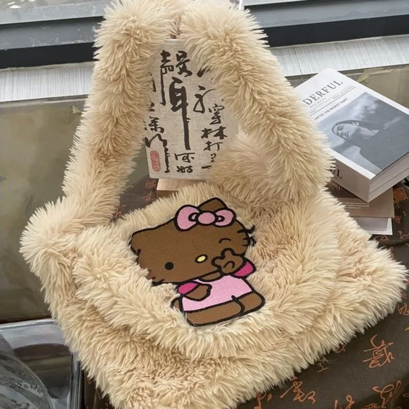 Sanrio שלום קיטי תוצרת בית וינטג 'תיק אלף y2k ילדה חמה מתוק תיק כתף קוריאני גרסה אופנתית תיק