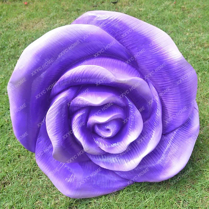 Outdoor Artificial Rose Flower Sunflower Tulip GRP Sculpture Park Forest Courtyard Landscape Decoration Ornaments