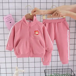 2024 Autumn Winter Baby Girls Clothes Set Infant Sports Baseball Uniform Cardigan Jackets Top+Pants 2pcs Suit Children Tracksuit