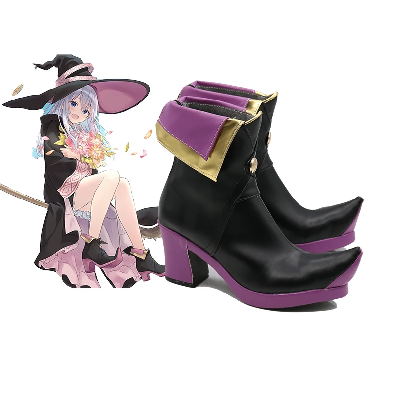 New Anime Wandering Witch The Journey of Elaina Cosplay Shoes Elaina Shoes PU Leather High Heels