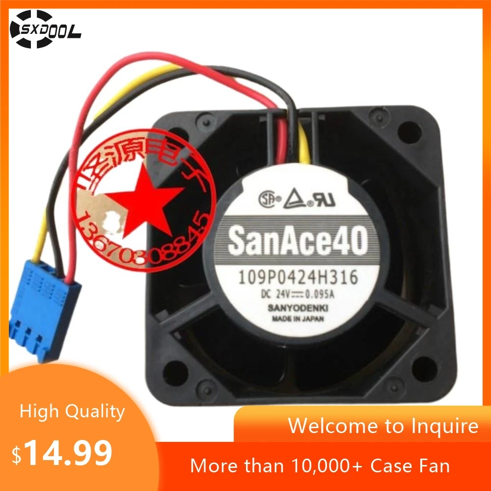 

for SanAce40 109P0424H316 40mm 24V Cooling Fan – 40x40x28mm, 8700 RPM, for Siemens 840D NCK System, Servo Drives
