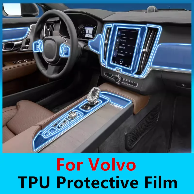 Car TPU Protective Film Center Dashboard Navigation Film Scratch Resistant For Volvo XC40 XC60 XC90 V60 V90 S60 S90 Accessories