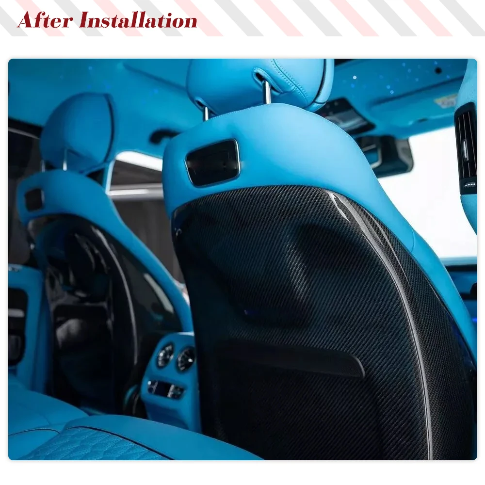 Prepreg Dry Carbon Fiber Seat Cover Trim For Mercedes Benz W464 W463 G500 G63 2019UP Back Seat Cover Replacement Style Body Kits