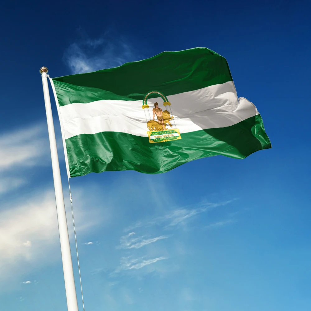 3x5 Ft Andalusia Flag Vivid Color and Fade proof a Autonomous communities of Spain Flags Polyester with Brass Grommets