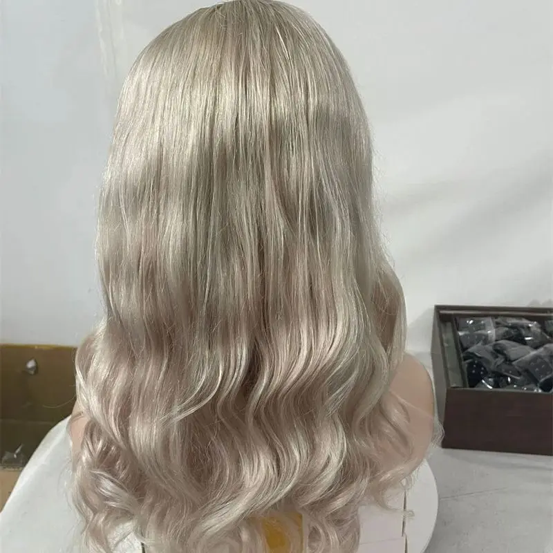 13x6 130% Density Ombre Platinum Blonde Body Wave Transparent Lace Front Wigs Natural Hairline 100% Human Hair Wigs Brown Roots