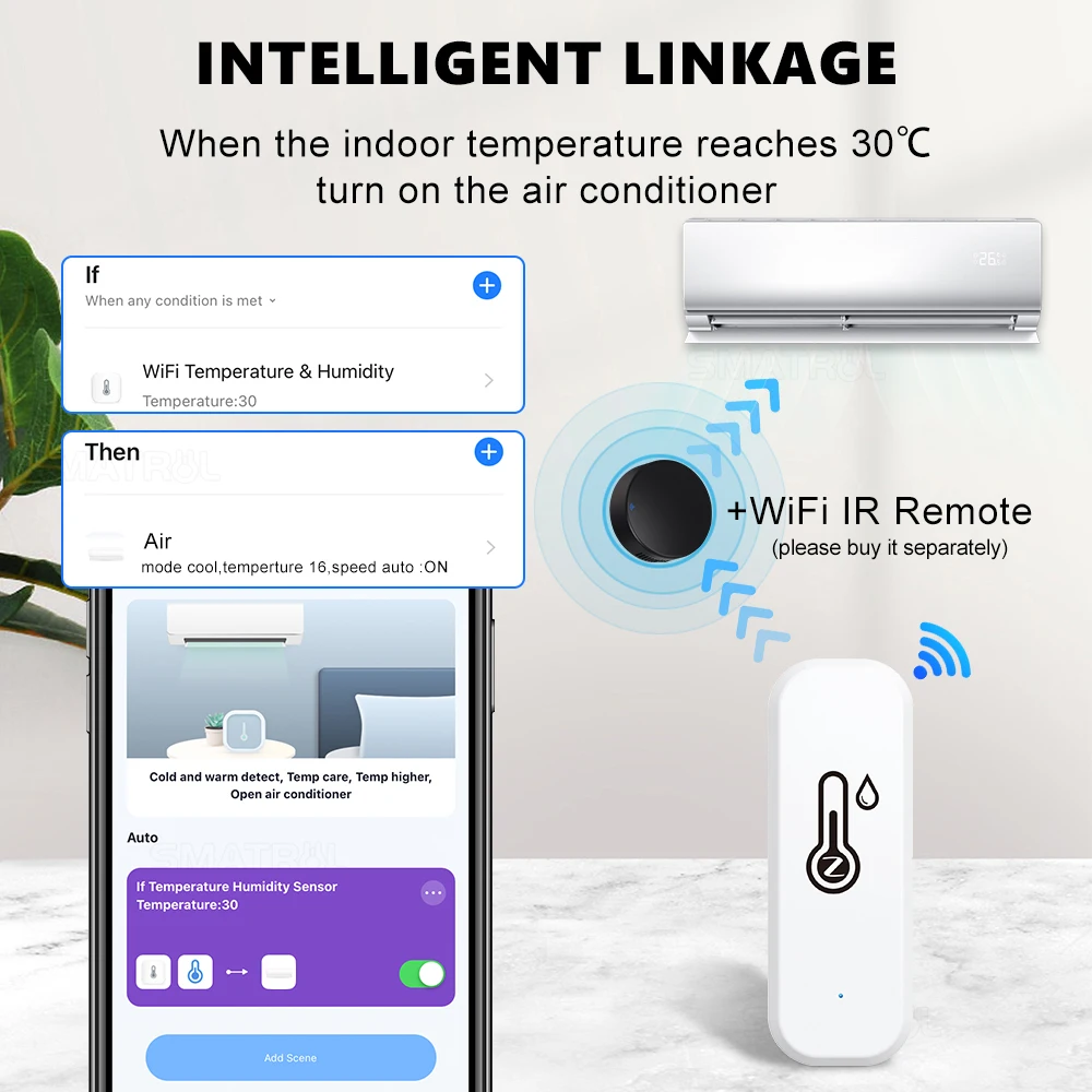 Tuya ZigBee-Sensor de Temperatura e Umidade WiFi, Vida Inteligente, Monitor Remoto, Higrômetro Interno, Trabalho Doméstico, Alexa, Google