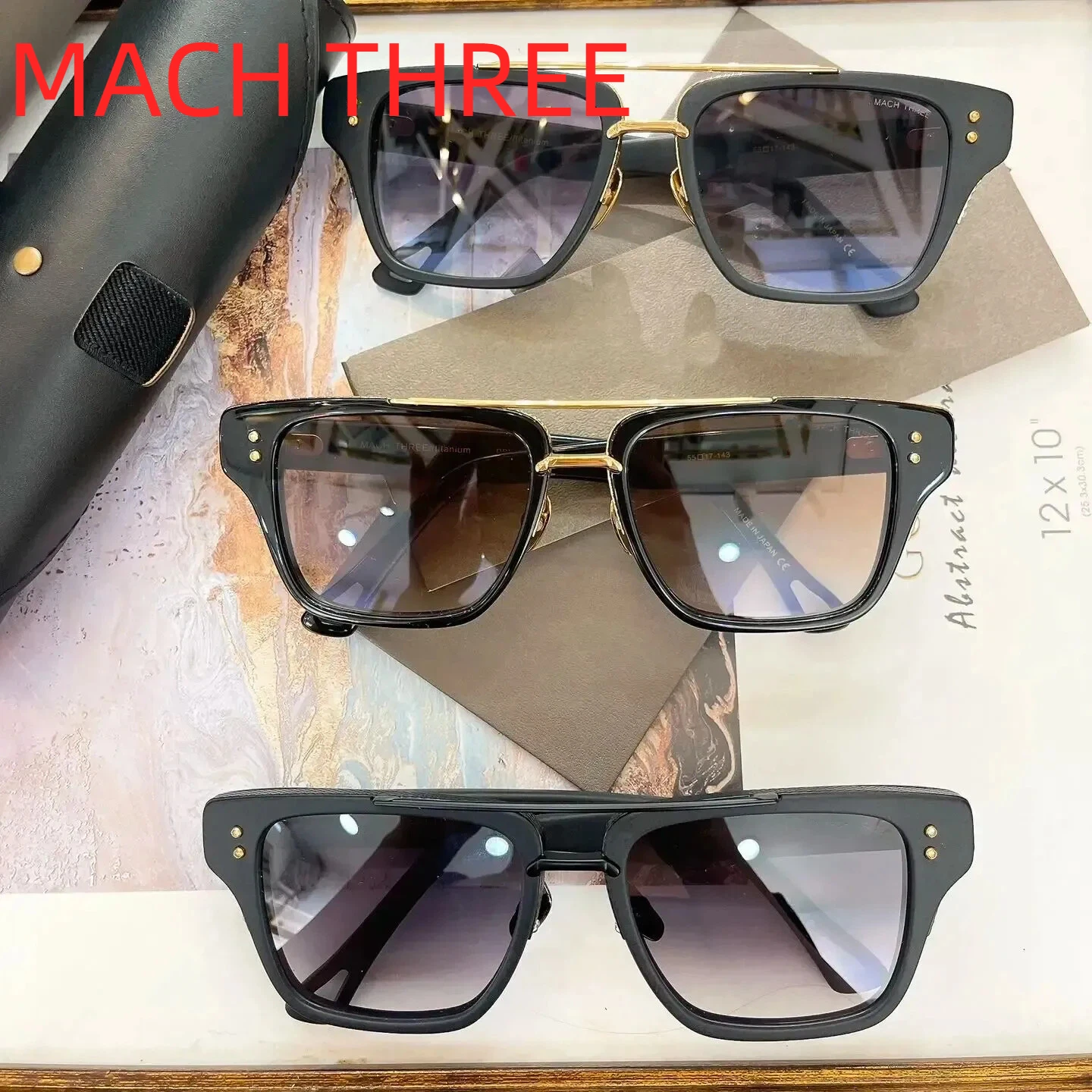 

New DT DRX-2059 MACH THREE Top Quality Polarized Womens Sunglasses Popular Classic Vintage Business Men's Sun Glasses With Box