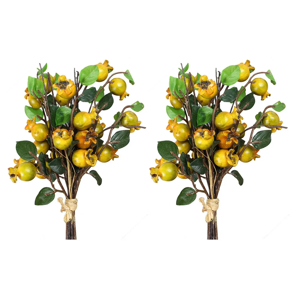 

2Pcs Artificial Pomegranate Bouquet Lifelike Fake Flower Decor Wedding Party Home Decoration Photography Prop Fake Flower Decor