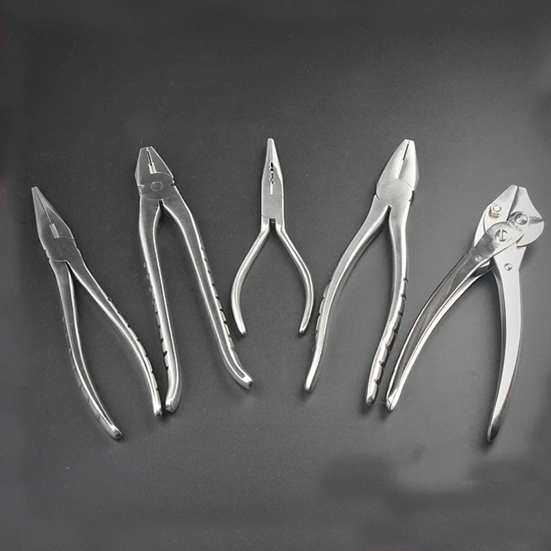 

Orthopedic surgical instruments - Medical sharp mouthed straight edge pliers, vice pliers, steel wire scissors