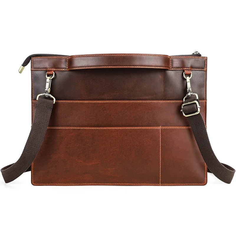 Genuine Leather Laptop Bag Cowhide Leather Laptop Cover For macbook air15 Single Shoulder Multi functional Computer Bag